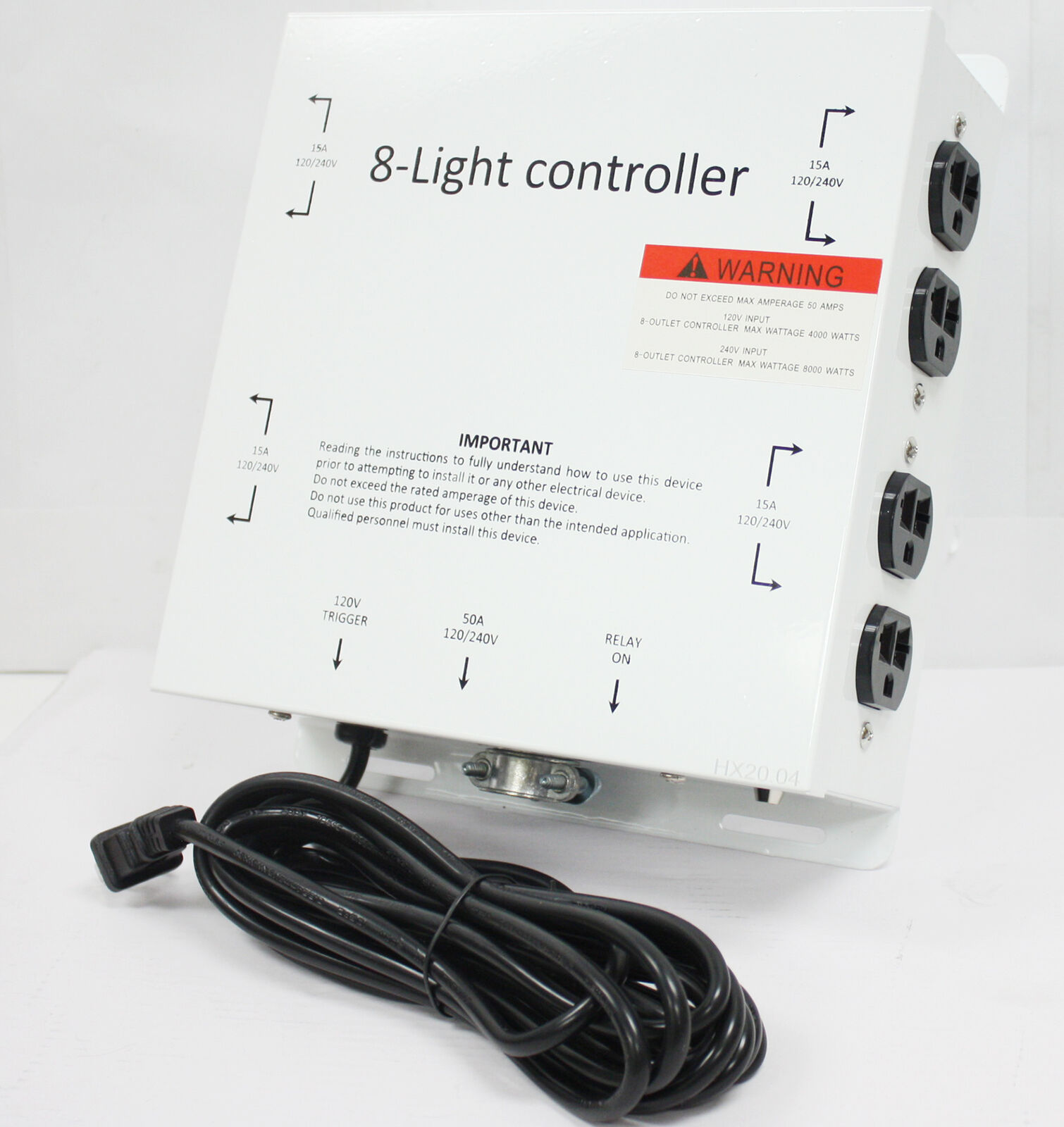 MLC 4 Outlet 240V 50A Hydroponic DE HID MASTER LIGHT CONTROLLER OUTLET  W/ TIMER 