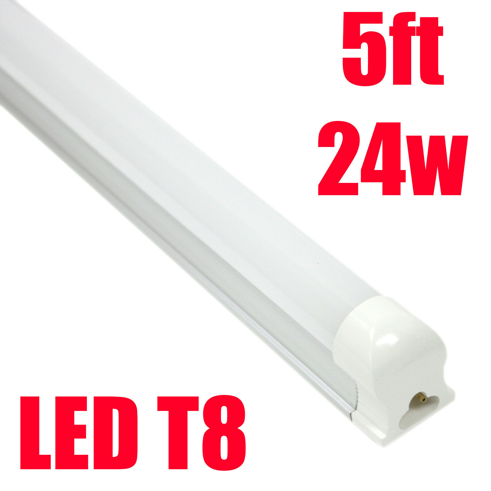 LED T8 Integrated Tube Light 4ft & 5ft Lights Frost White Lens 6500K Cool White 