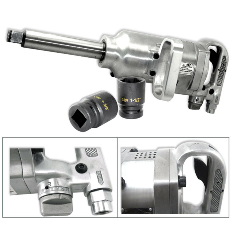 1" Dr. Air Impact Wrench Gun 1900FTLBS Long Shank Truck Wheels Nut