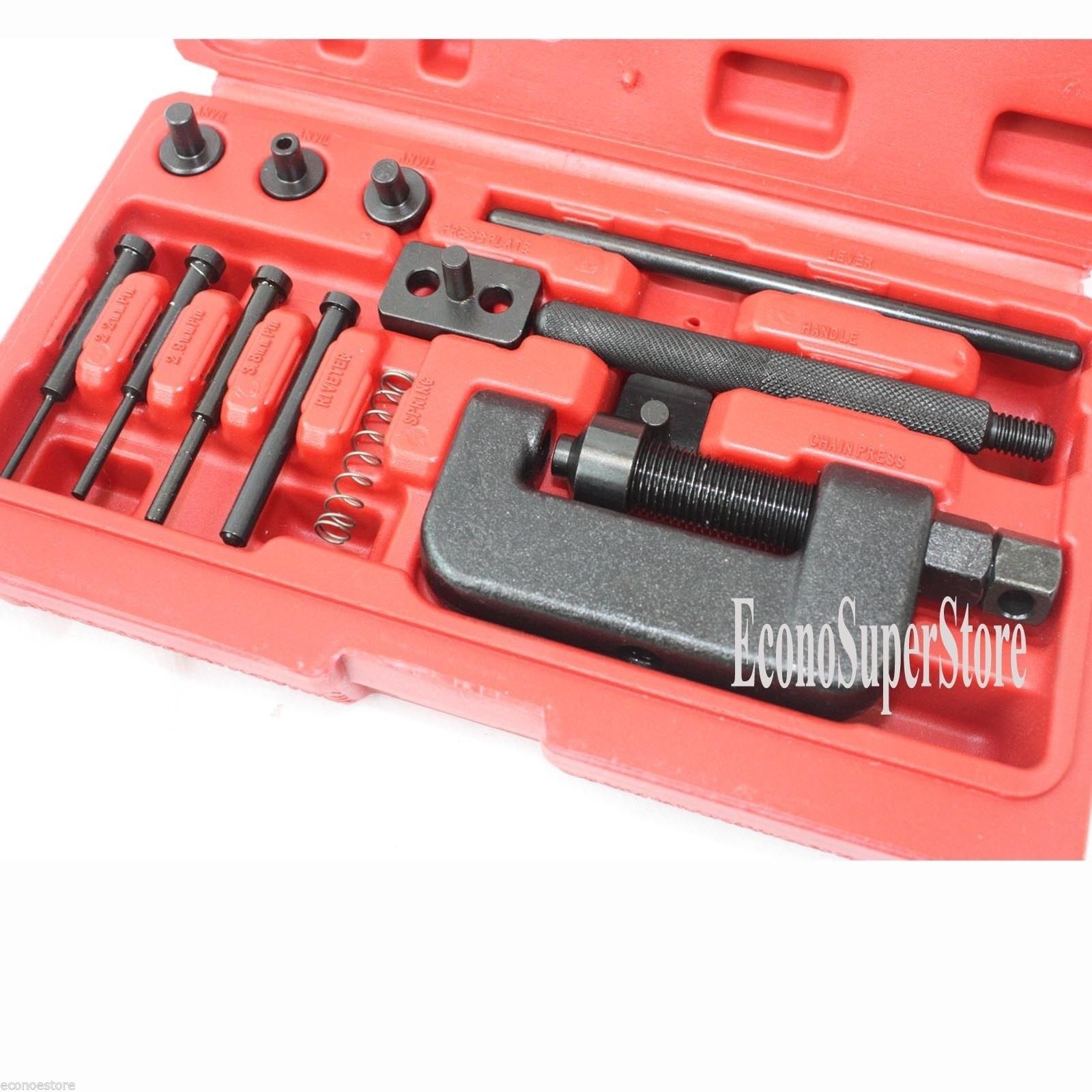 Chain Breaker Riveting Tool Cutter OHV Cam Drive Motorcycle Link Separator 13 pc 