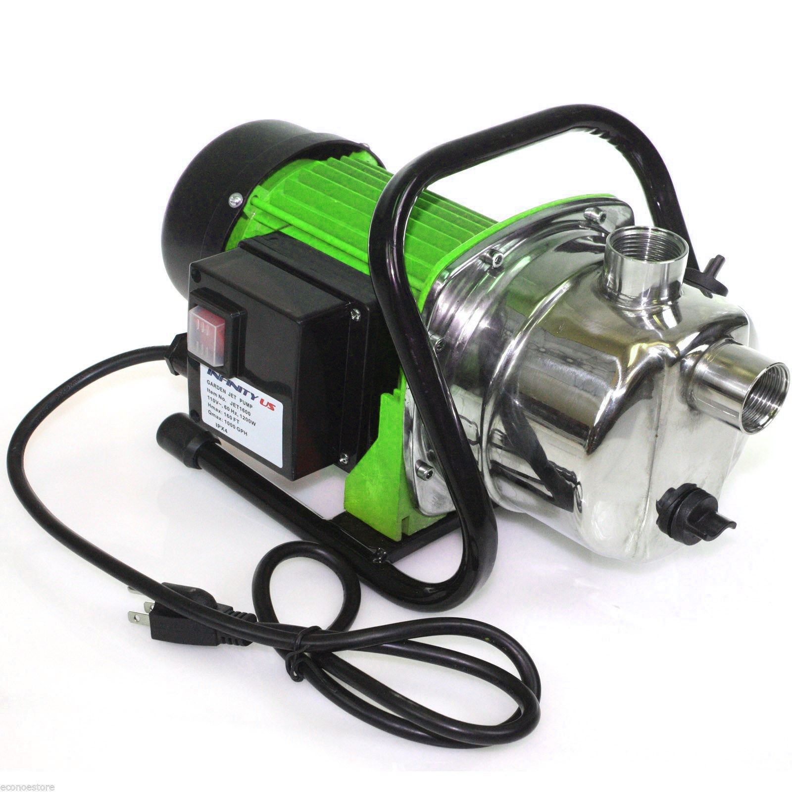 1000 GPH Stainless Steel Booster Water Pressure Pump 1200W for Lawn Garden Yard