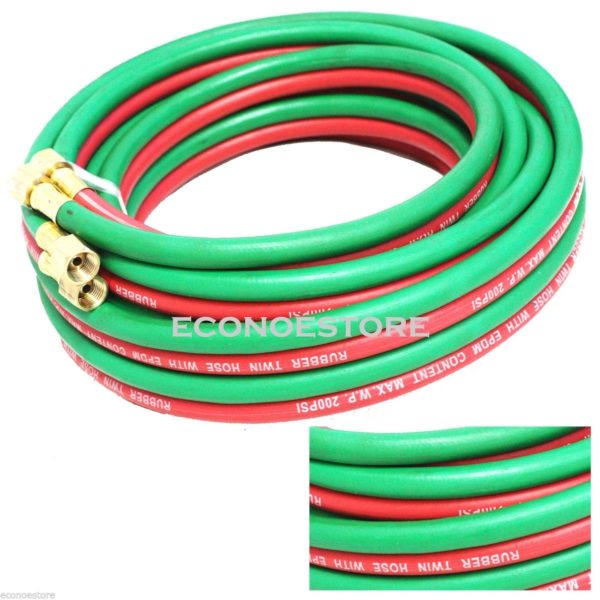 200PSI 50 FT X 1/4"Oxygen & Acetylene Twin Welding Hose For Home