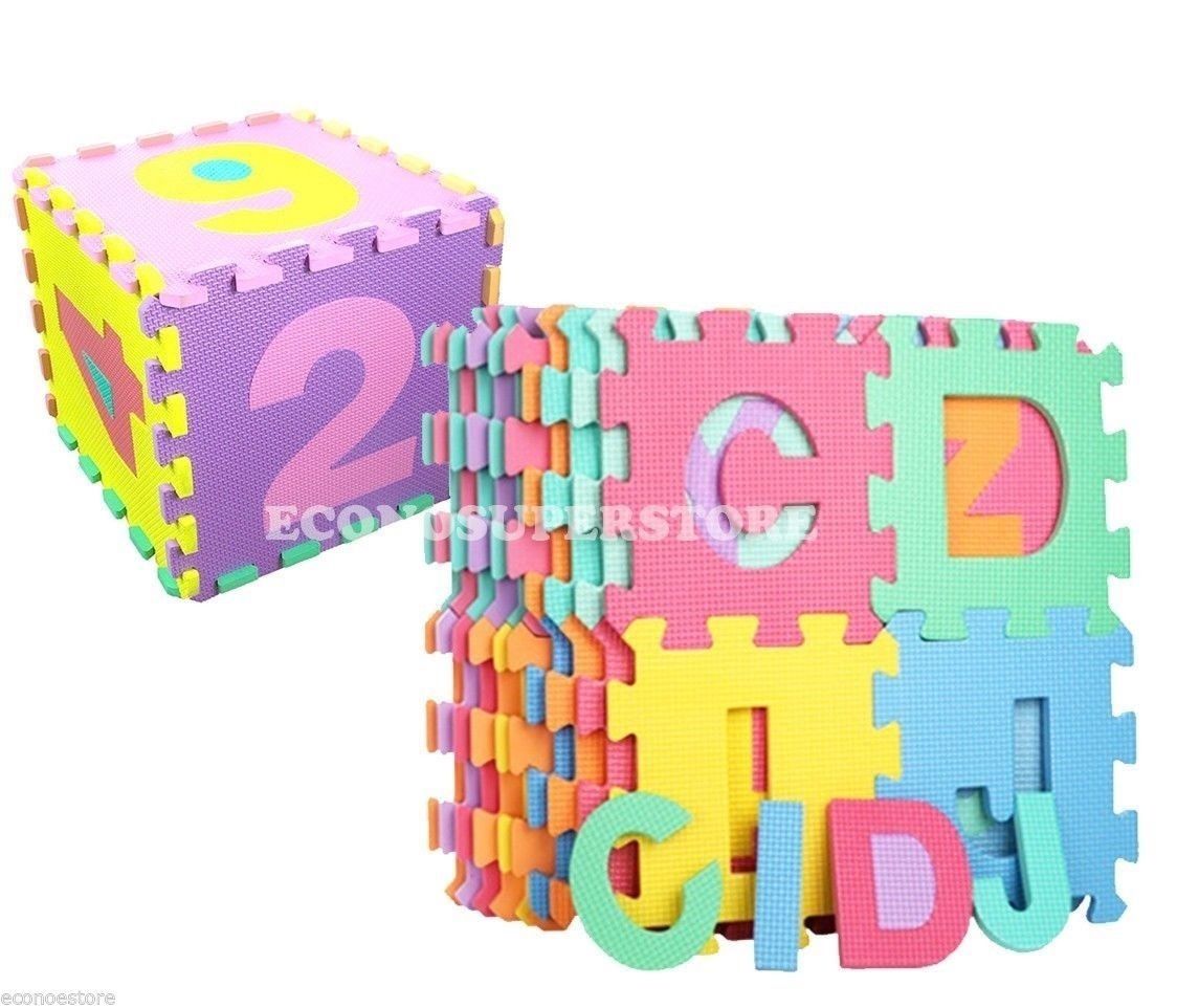36Pc Baby Child Educational Number Alphabet Puzzle Foam Floormats Block Toy Gift 