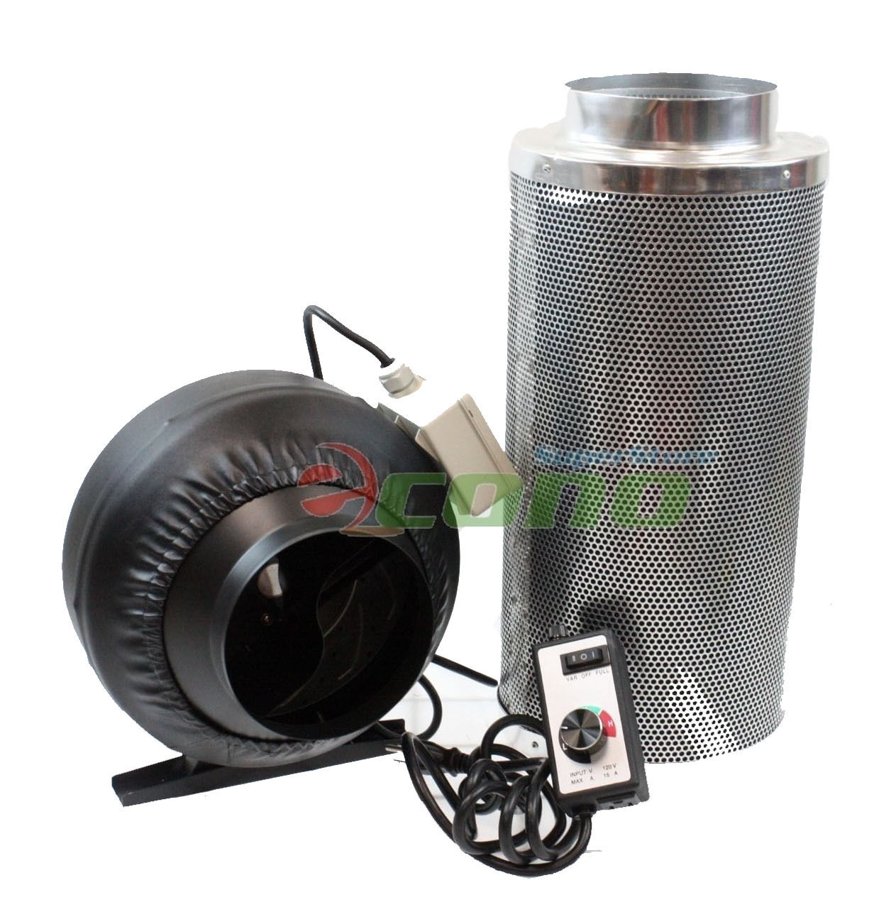 6" 450CFM Hydroponic Air Carbon Filter Odor Control Scrubber for Inline Exhaust 