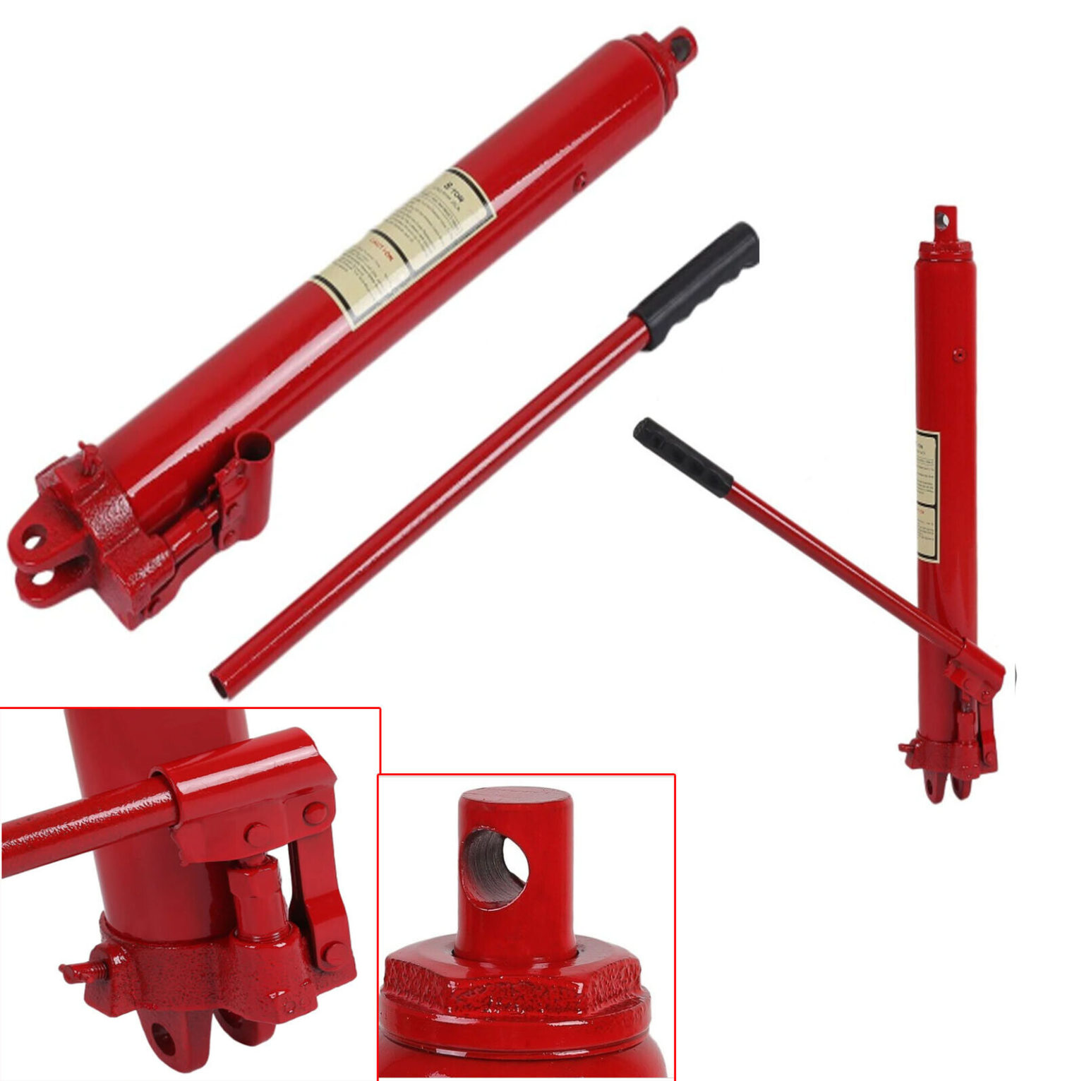 8 Ton Hydraulic Long Ram Jack Manual Pump for Engine Lift Hoist Cherry