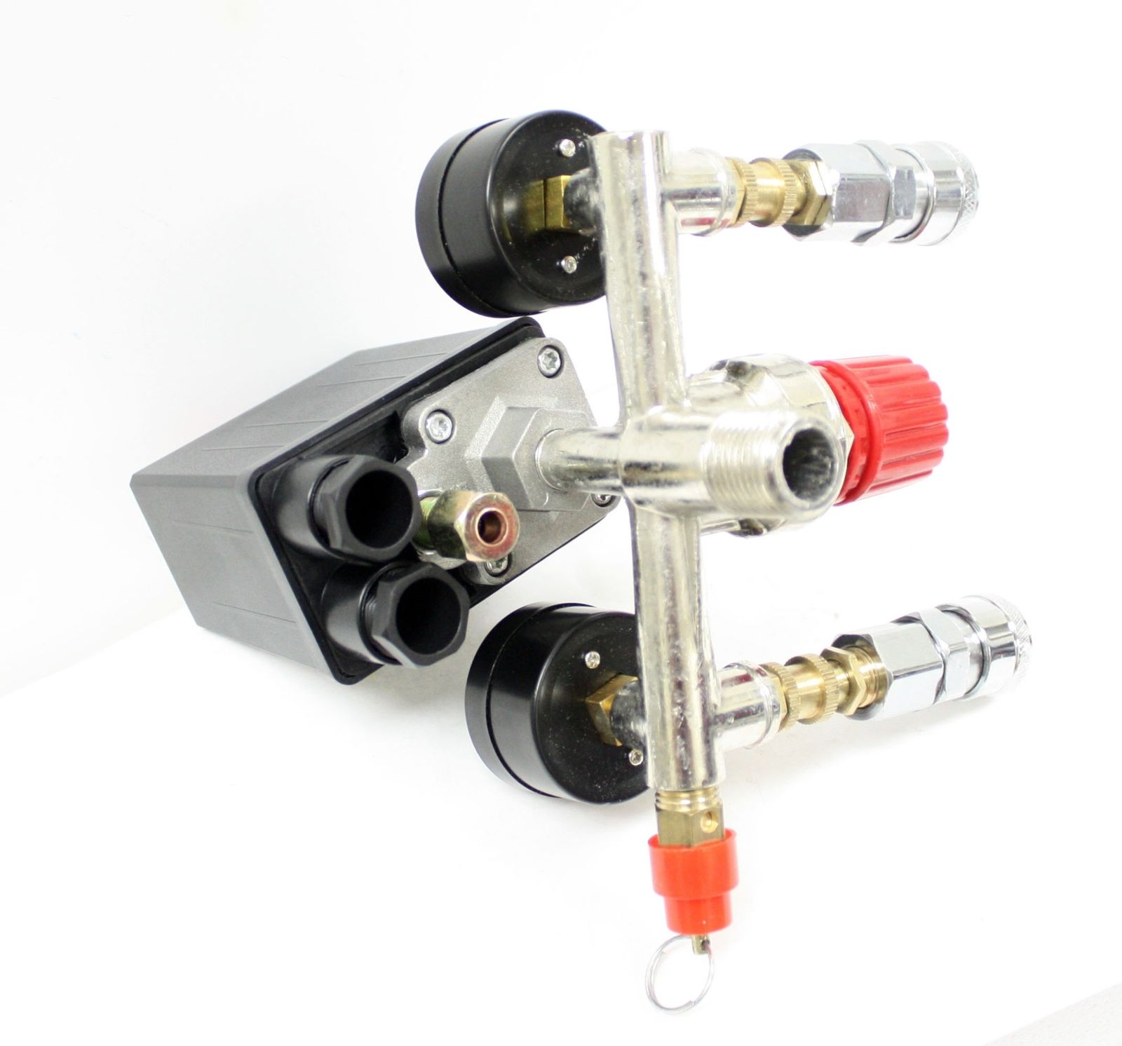 Air Compressor Pressure Valve Switch Control Manifold Regulator Gauges Parts 