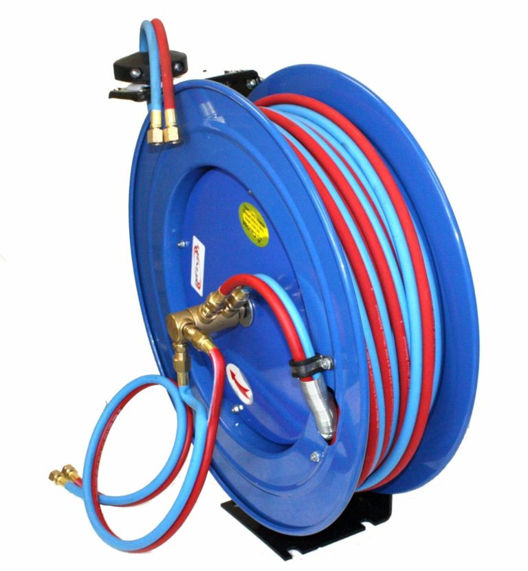 AUTOMATIC RETRACTABLE REEL w/ 100FT TWIN WELDING HOSE OXY ACETYLENE