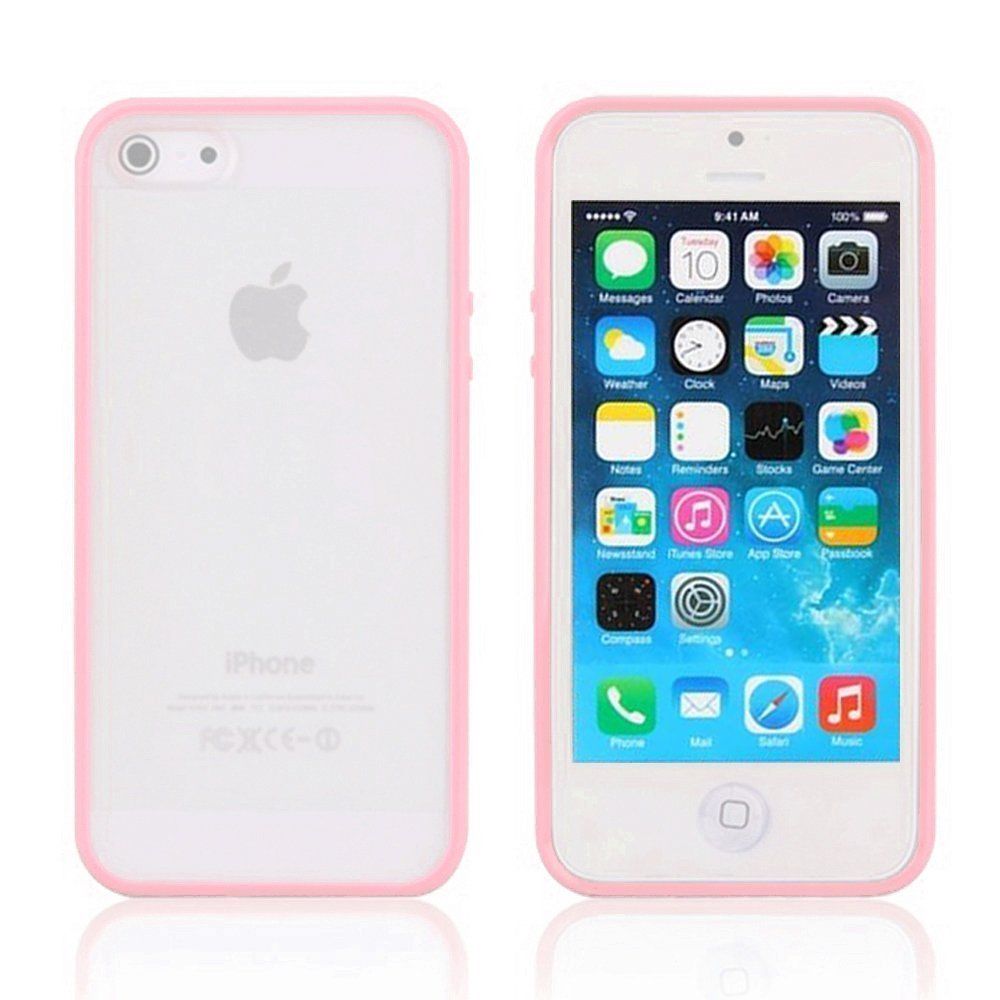 Apple Iphone 6s 6 Case Bumper Case Cover Protective Frosted Clear Hard Pink Econosuperstore