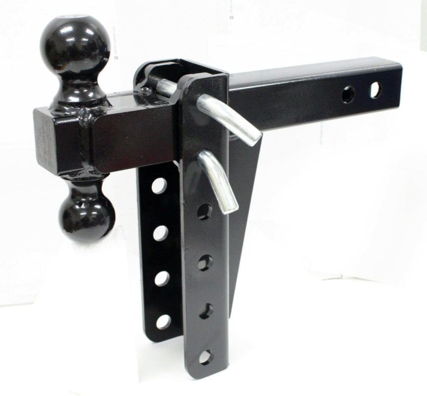 HD Dual Tow Ball Hitch Mount Adjustable Drop Raise Trailer Hitch Towing ...