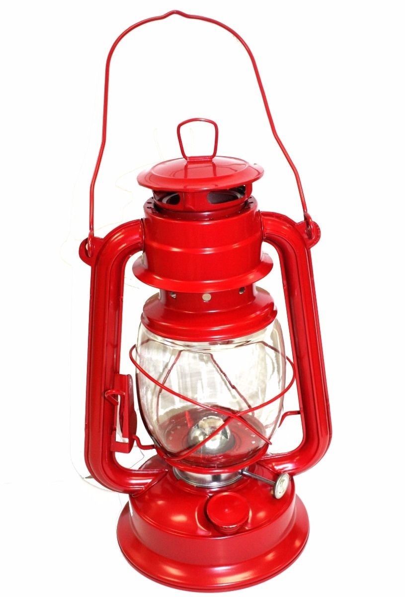 thumbnail image 2 of S4P Small Red Kerosene Oil Lantern – Vintage Style Emergency & Camping Light (Qty 2) 2 of 2