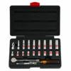 Neiko 22 pc SAE 1/4" Drive Hi-Viz Standard & Deep Socket Set Ratchet Spinner Ext