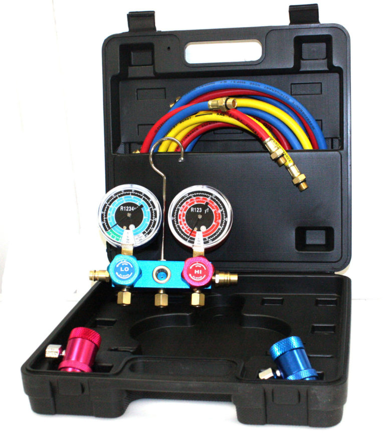 R1234YF HVAC Air Conditioning Aluminum Manifold Gauge Set W/72" Color