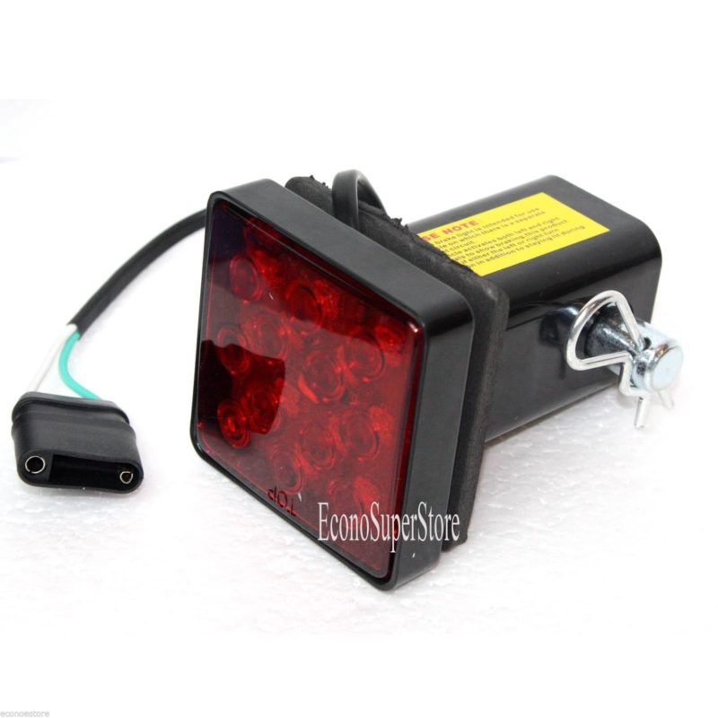 12 Bright LEDs LED Brake Light Fit 2" Trailer Hitch Receiver Tube Cover w/ Pin EconoSuperStore