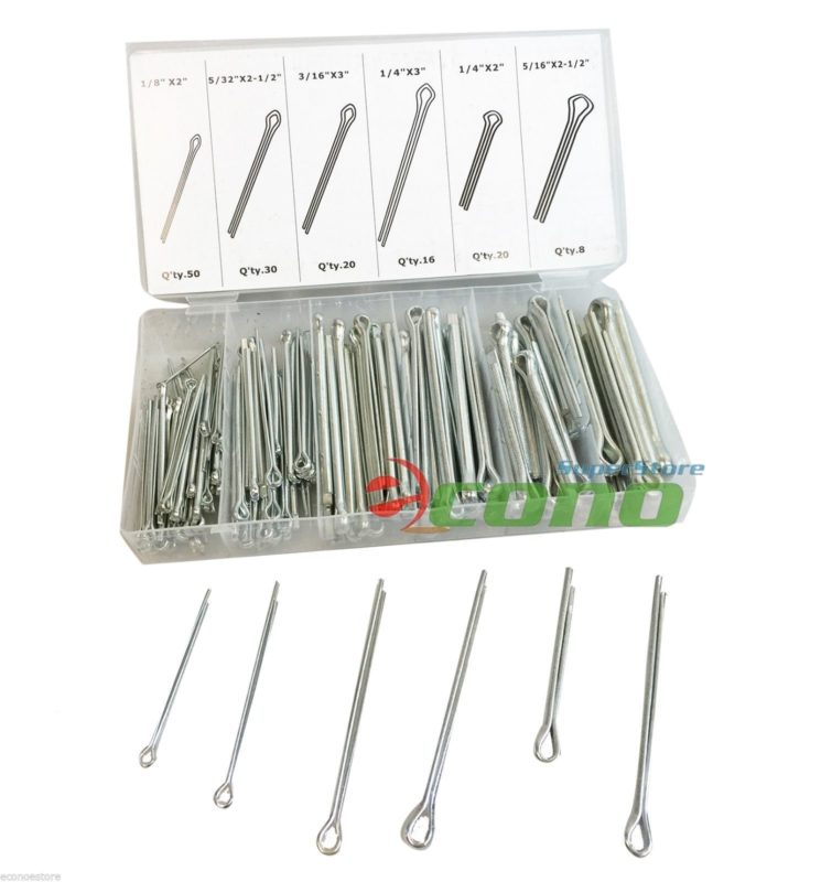 144pc Cotter Pins Extra Large Pin Assortment Cotter Keys Set Large Assorted Econosuperstore 