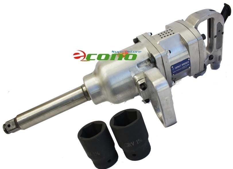 Details about   1900FT/LBS LONG SHANK 1'' AIR IMPACT WRENCH TRUCK LUG NUT REMOVAL W/2PC SOCKETS 