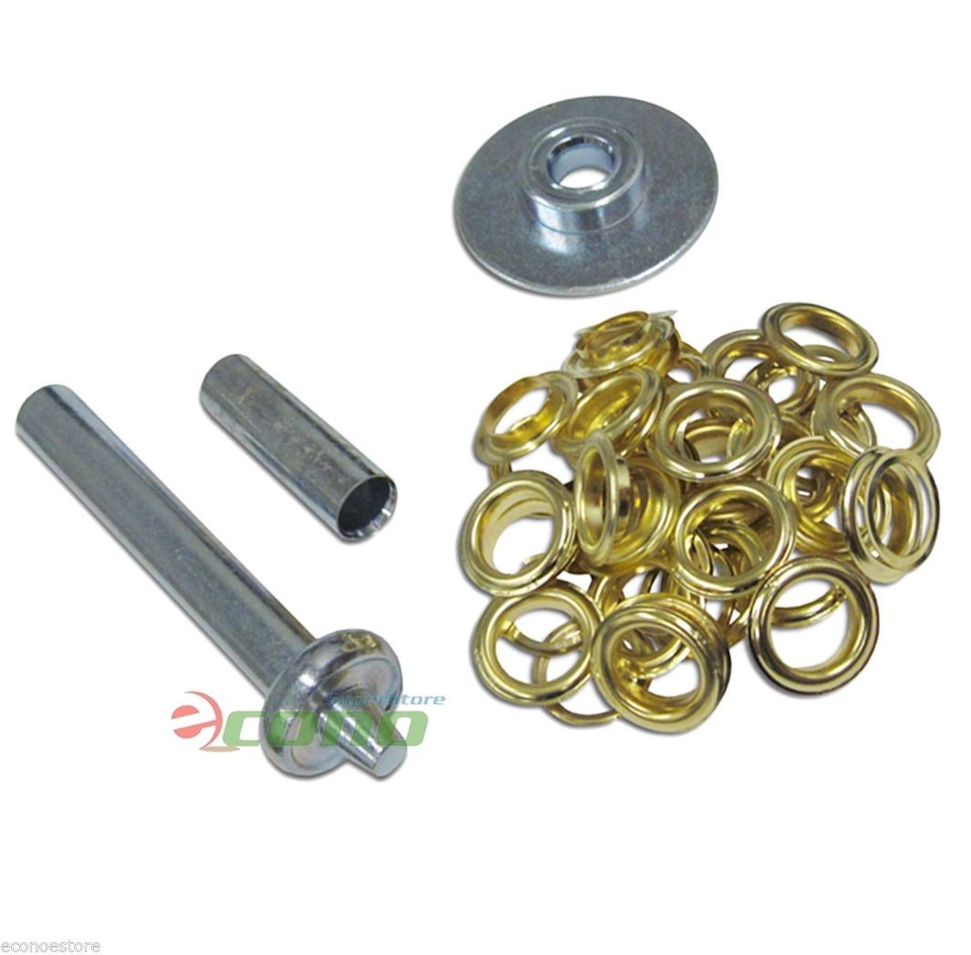 XINMEIWEN 103 Sets Metal Grommet Tool Kit 1/2 Inch Grommet Eyelets Set with  3Pcs Installation Tools for Fabric Leather Craft Making (Gold)