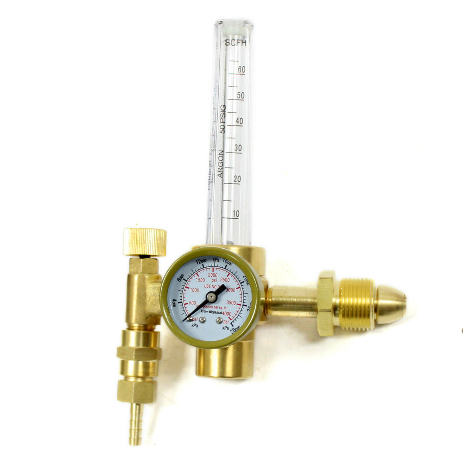 Brass Inlet Outlet Meter Regulator CO2 Flow Meter Welder for Hobart for Lincoln for Miller 