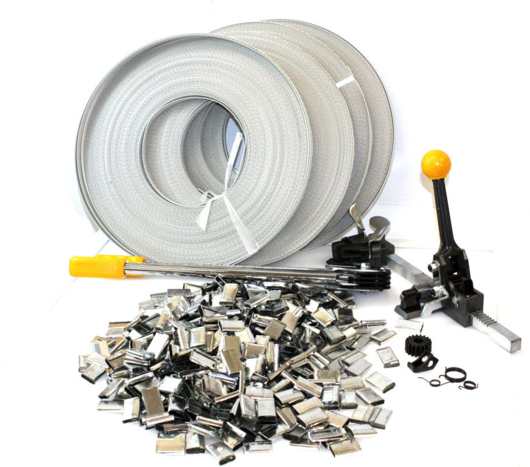 Ratchet Packaging Strapping Crimper Tool Kit Poly 690ft Strap & 400