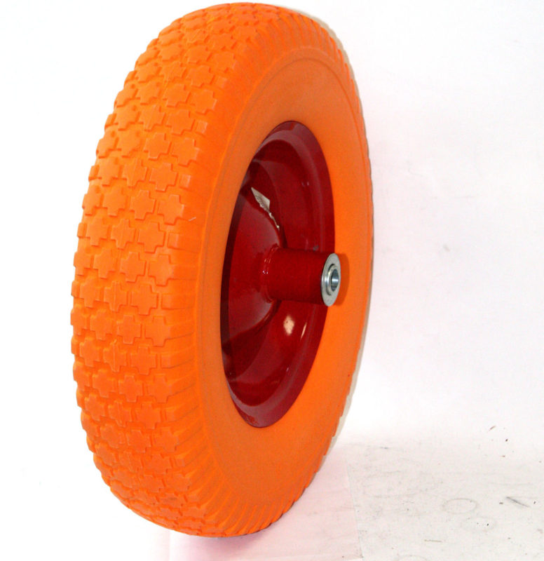 15" Flat Free Wheel Barrow Wheelbarrow Tire Solid Foam 5/8 Axle For