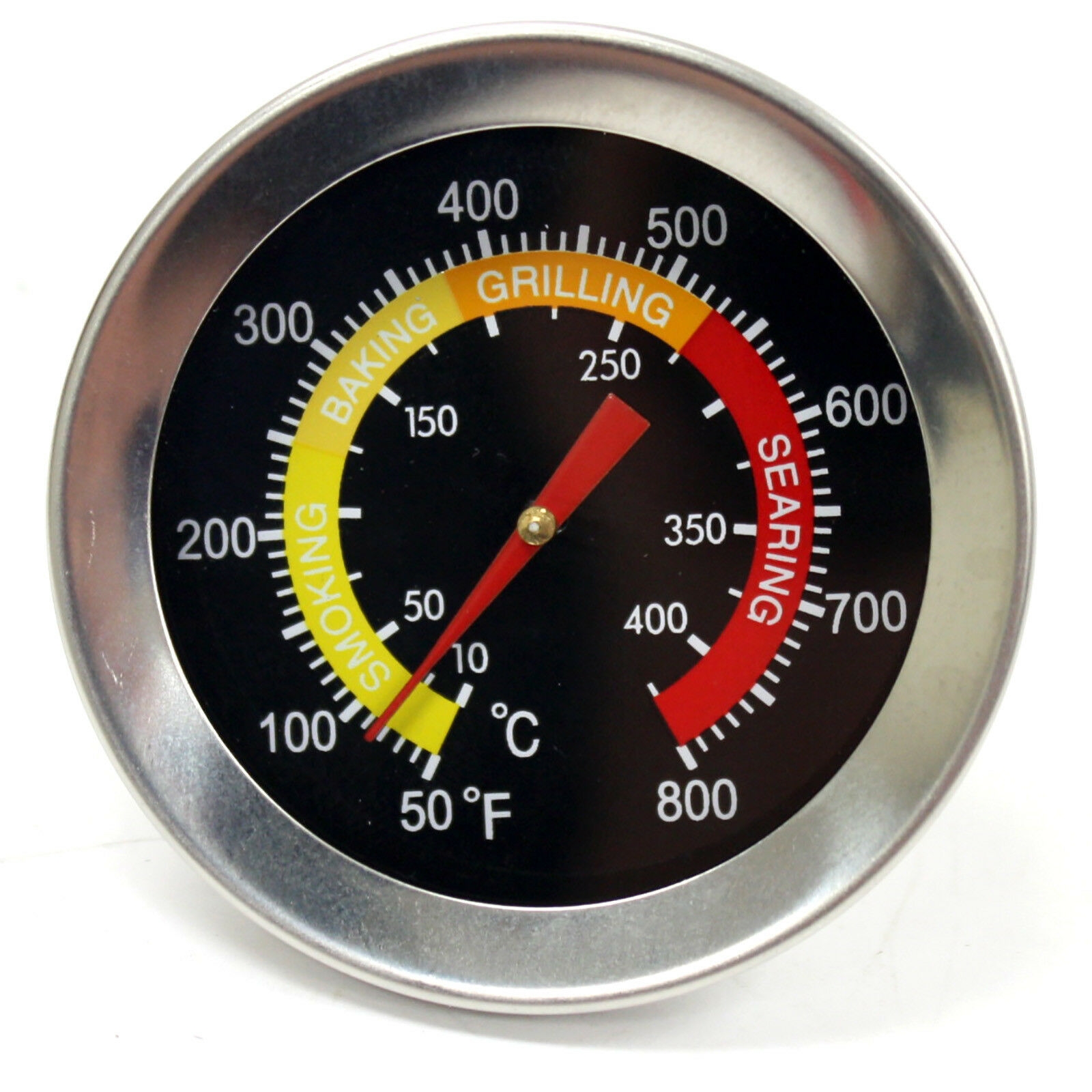 Barbecue BBQ Smoker Grill Thermometer Temperature Gauge Stainless Steel New 