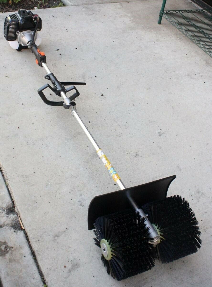GAS POWER SWEEPER BROOM HAND HELD CONCRETE CLEANING DRIVEWAY WALK BEHIND 52CC 
