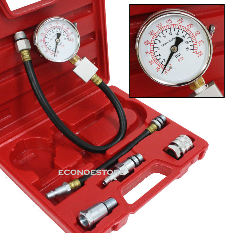 Automotive COMPRESSION Tester 2 Adapters 21/2" Dia. Gauge Gas Engine