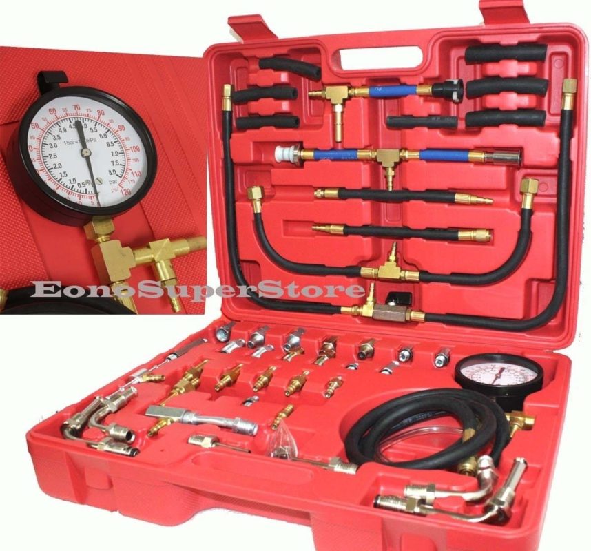 Complete Deluxe Fuel Injection Pressure Tester Gauge Kit Pump Tester