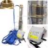 Stainless Submersible Deep Bore Well Water Pump 1.5HP 110V 17.5GPM w/100FT Wire