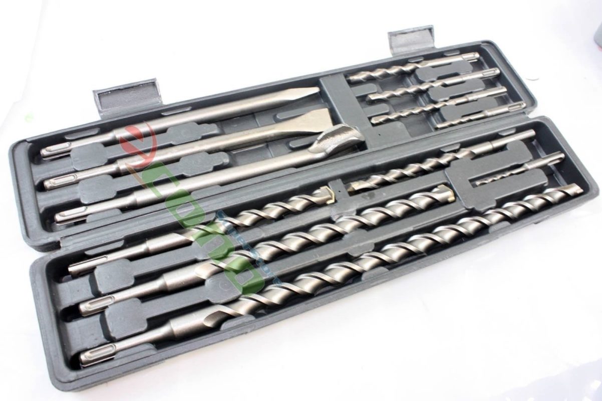 12pc SDS Plus Hammer Drill Bits Flat Groove Chisel Carbide Tip Concrete Masonry EconoSuperStore