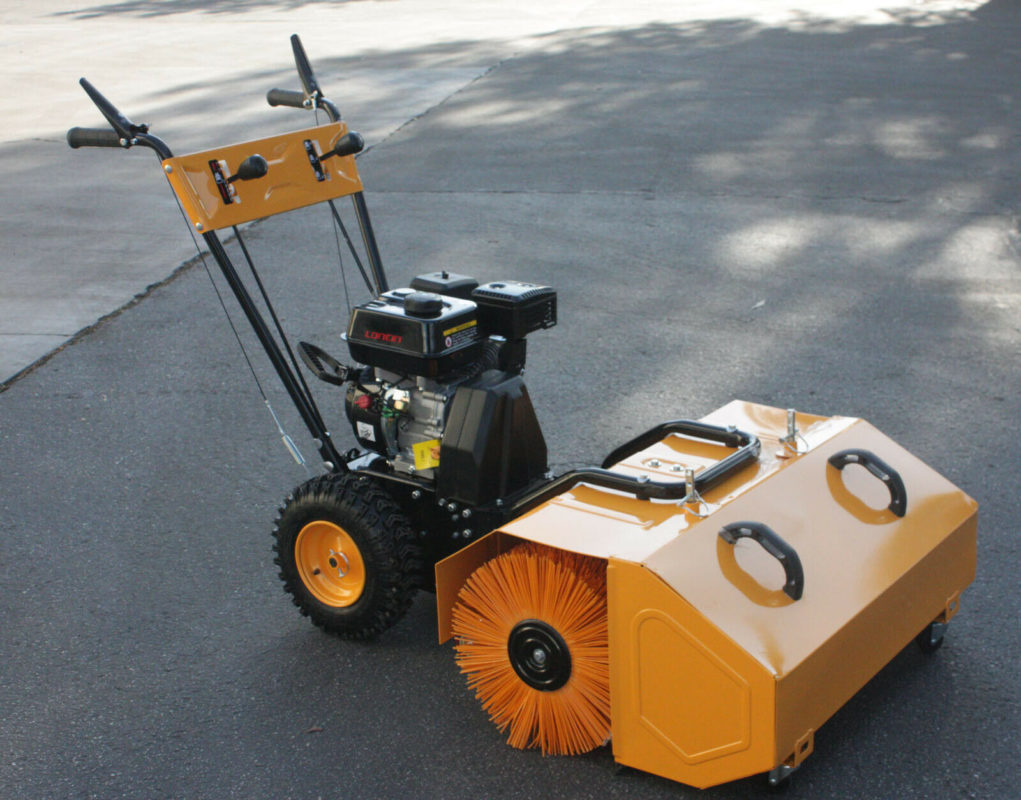196cc 6.5HP Walk Behind Snow Lawn Turf Driveway Clean Sweeper W/Dust