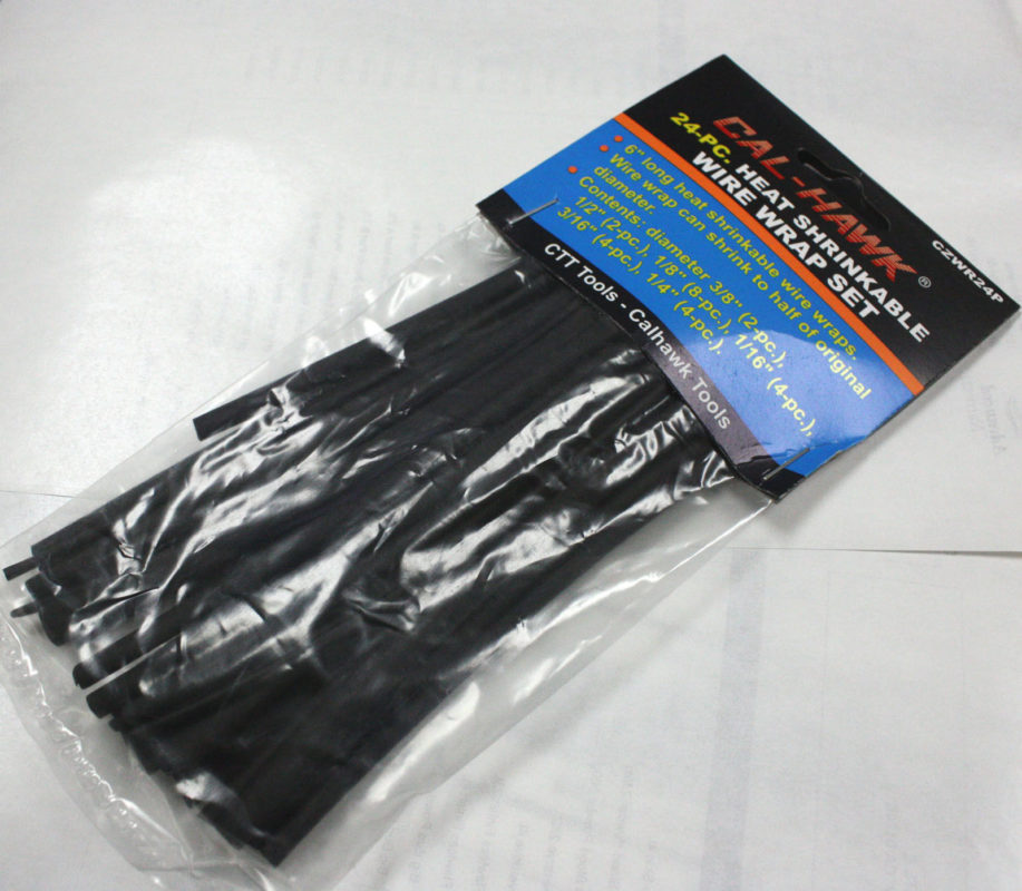 24pc Assortment Heat Shrinkable Black Wire Wrap Shrink Tubing