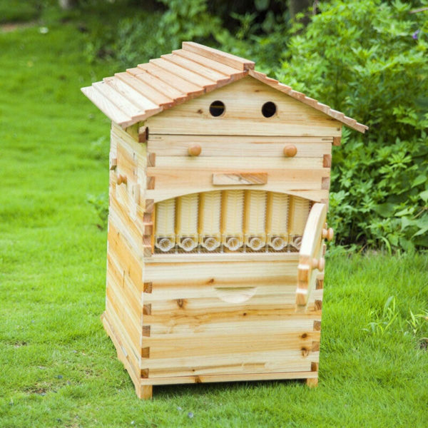 7pcs Auto Flowing Honey Hive Beehive Frames & Beekeeping Brood Cedarwood Box Set - Image 3