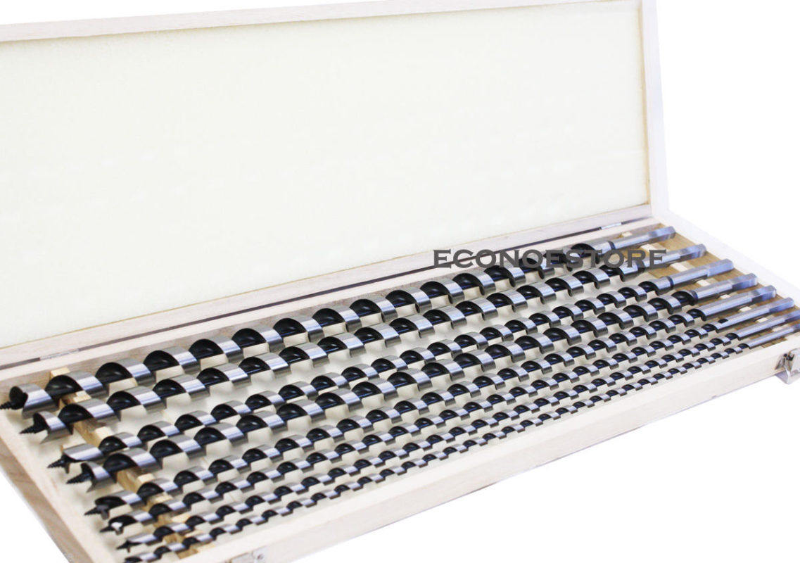 8 PCS 24" EXTRA LONG WOOD AUGER DRILL BIT SET 8 WOOD DRILLS