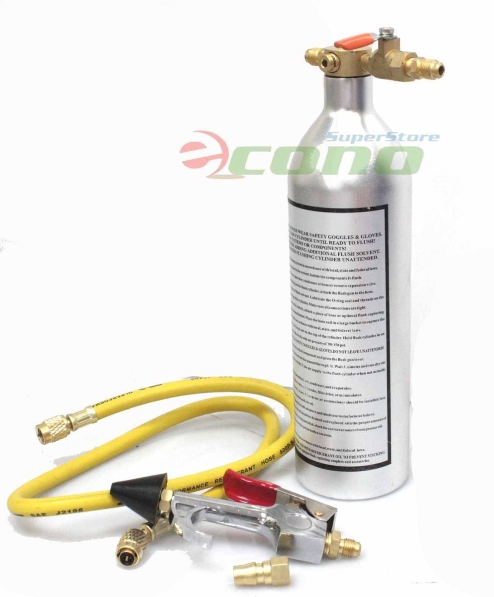 A/C AC Air Conditioner System Flush Canister Gun Kit R134 R12 R22 R410 R404 New 