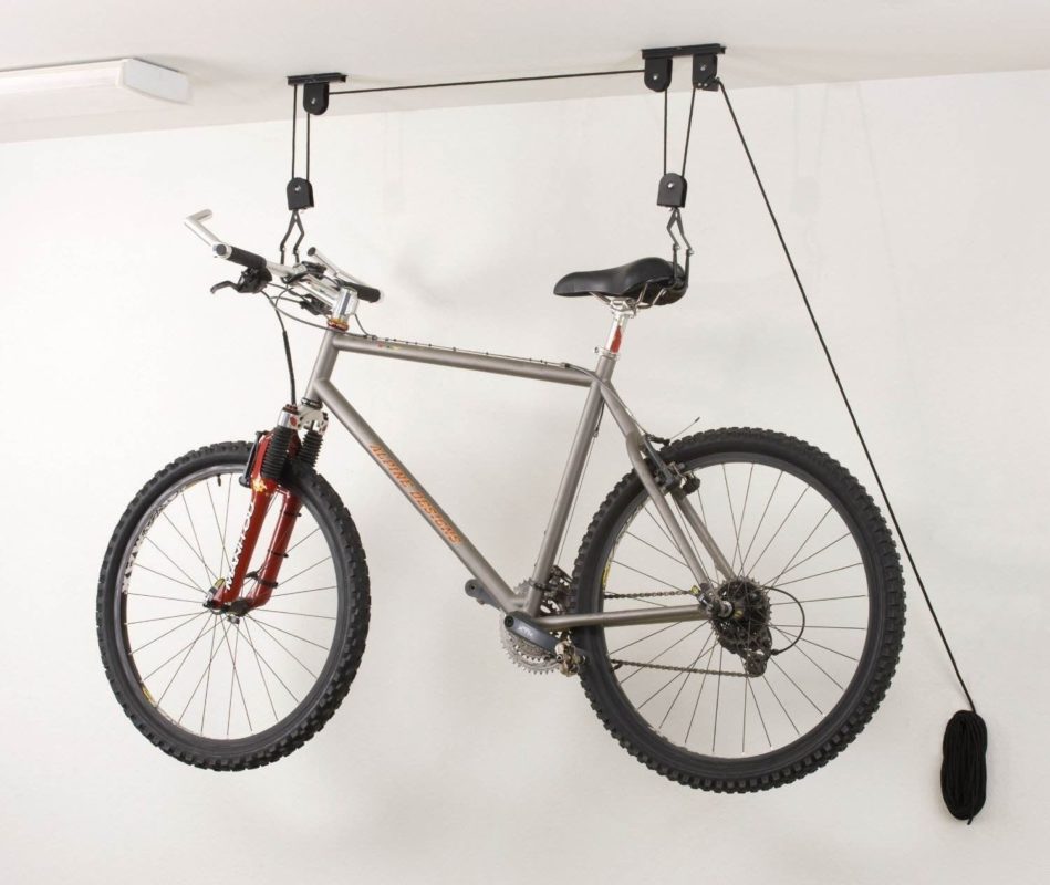 Ceiling Mounted Bicycle Rack Lift Bike Hanger Pulley Stand Storage