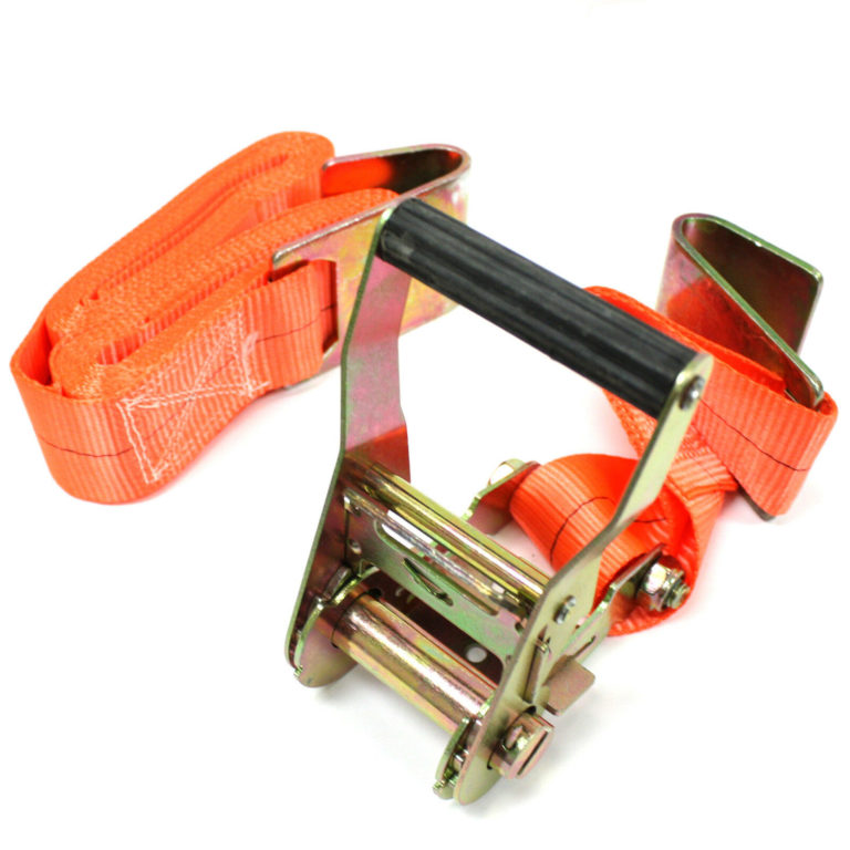 TWO Ratchet Tie Down Strap 2" x 20 ft Heavy Duty Flat Hook Flatbed Cargo Straps EconoSuperStore