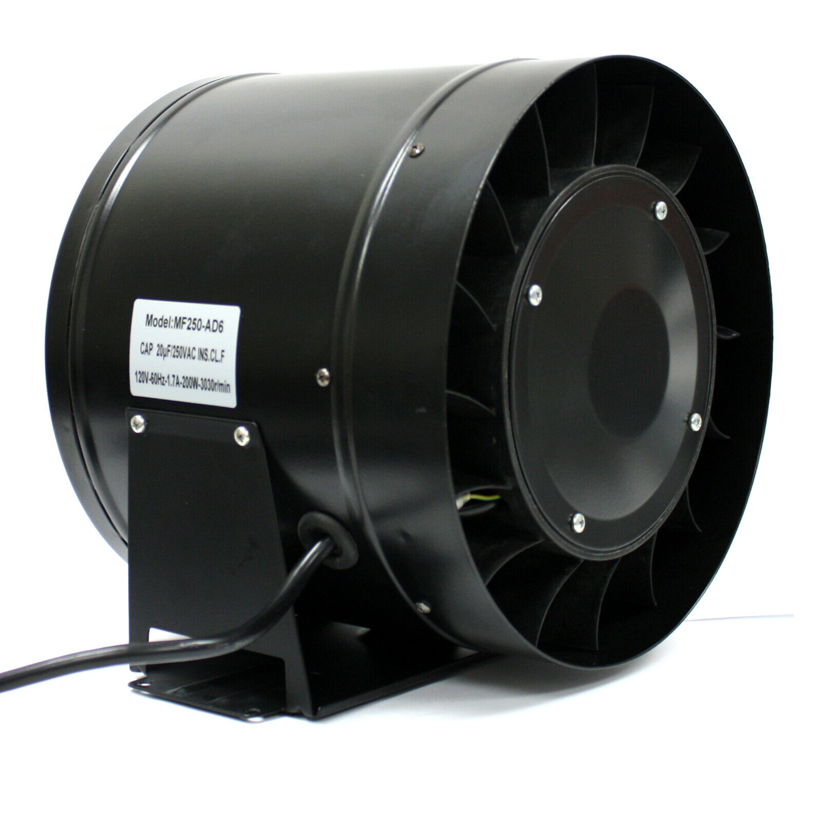 Details about   10" Inline Fan 1019 CFM Duct Booster Exhaust Cooling Ventilation Can-Fan Black 