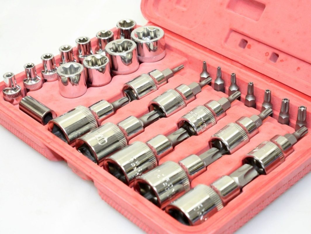 30PC Security Star Torx Sockets Chrome Vanadium & Tamper Proof Bits Set