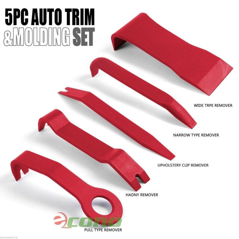 5 PC DASH TRIM PANEL DOOR AUTO MOLDING REMOVAL NYLON PRY BAR SET TOOL