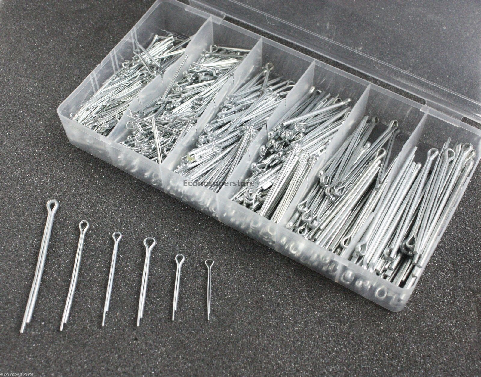 555pc Cotter Pin Clip Key Fitting Assortment Tool Kit Set Case Container Box New Econosuperstore 