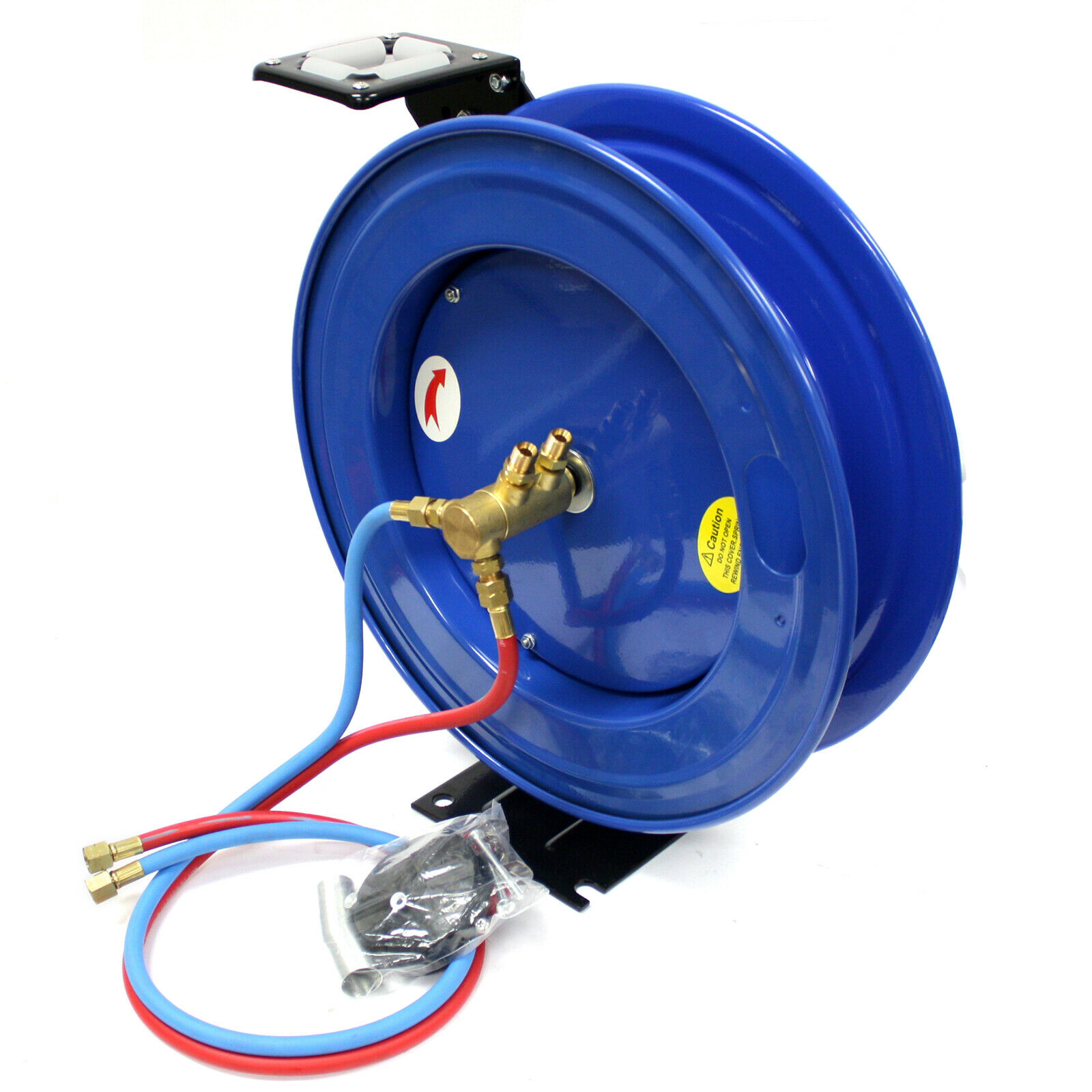 Automatic Retractable Twin Hose Reel for 50ft Oxygen Acetylene Welding Retractable Reel For Oxygen Tubing