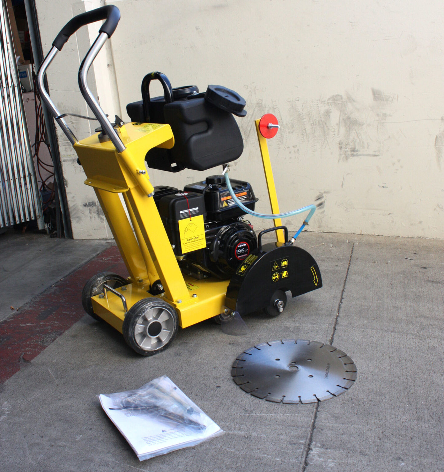 14" 6.5HP Gas Walk-Behind Cut-Off Saw – Concrete Pavement Floor Saw With Blade, Loncin Engine