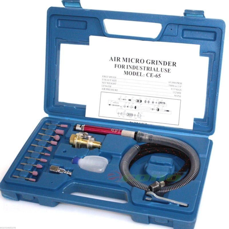 17pc 1/8" Micro Air Die Grinder Pencil Type Polishing Engraver Rotary