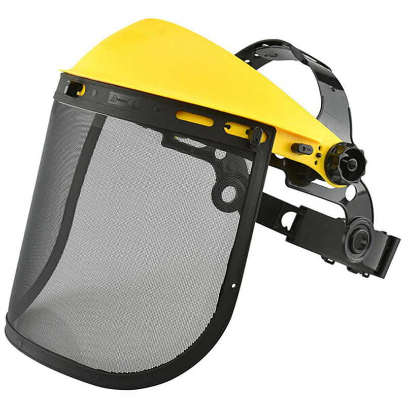 2in1 Safety Face Shield Clear Polycarbonate & Steel Mesh Visor ANSI
