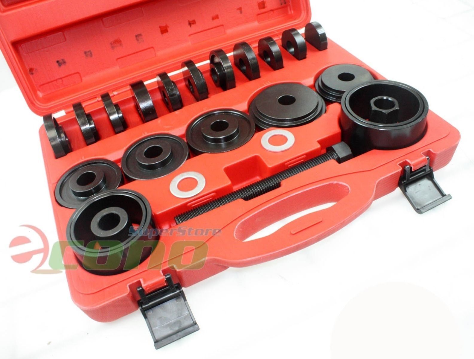 23 PCs Front Wheel Drive Bearing Removal Adapter Puller Pulley Tool Kit W/Case 