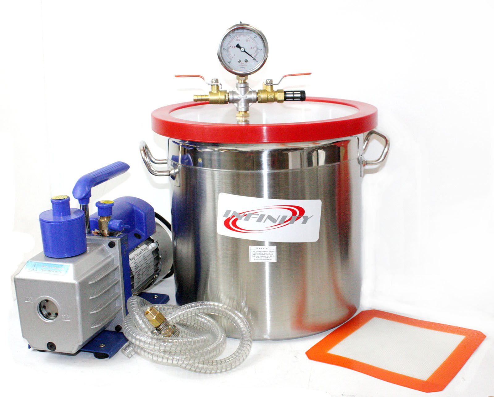 5 Gallon Vacuum Degassing Chamber Kit with 5 CFM Pump Not for Wood Stabilizing LAB1ST 
