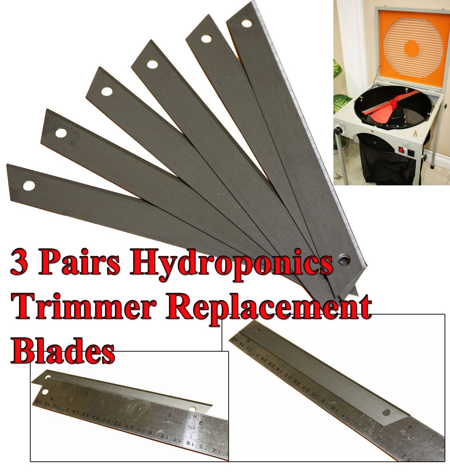 6-Pack Replacement Cutter Blades For 19-Inch Bud Tumbler & Hydroponic Trimmers