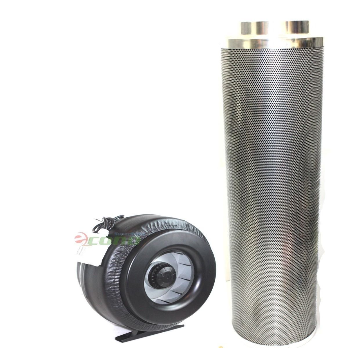9TRADING 8 x 42 Carbon Air Filter Pro Combo 8 Inch Inline Fan Inline Exhaust Hydroponic 