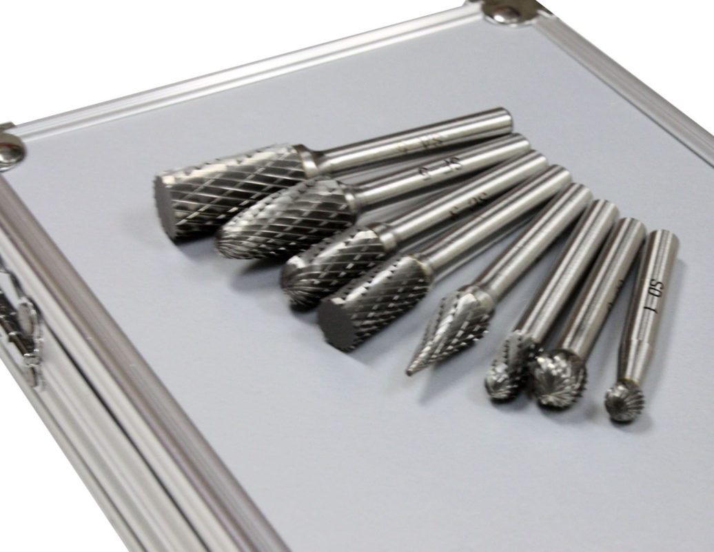 8pcs Double Cut Carbide Rotary Burr Set With Aluminum Case 1/4" Shank ...