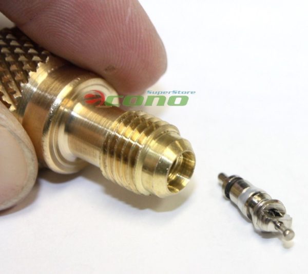 GooMeng4S Acme AC R134a Brass Adapter Freon Fitting 1/4 Male to 1/2 Female w/Valve Core,Refrigerant R134a Air Conditioning Adapter 2PCS 